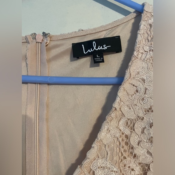 NWT Lulus Tatianna Blush Pink Lace Short Sleeve Mini Dress wedding guest girly - Picture 5 of 12